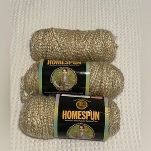 Neutral Beige Chunky Fashion Yarn - 3 Skeins